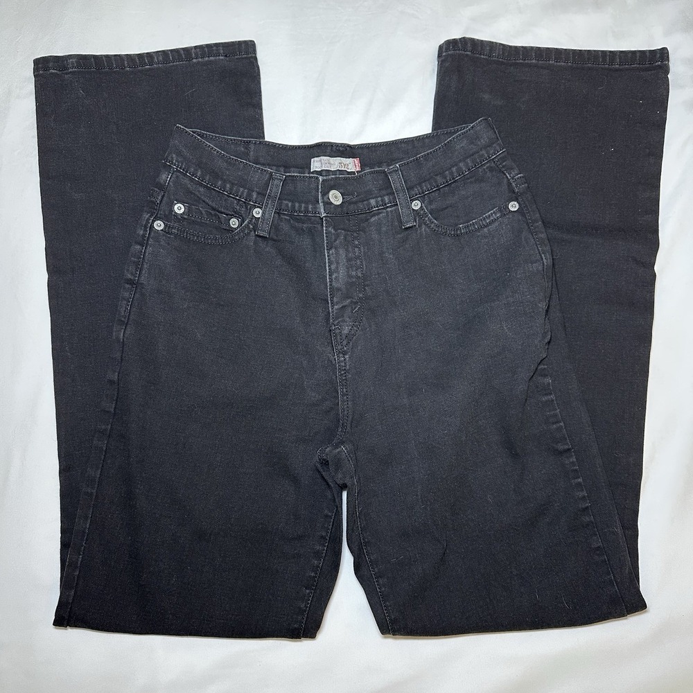 Levi's 512 Womens Size 10M Perfectly Slimming Bootcut Black Denim Jeans - Picture 2 of 10